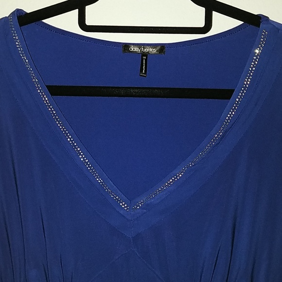 Daisy Fuentes Tops - 💎NWT! Rhinestone purple blouse.